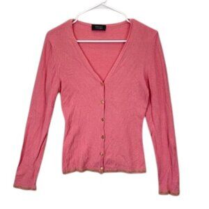 Versace Classic‎ V2 Cardigan Women’s Size M Pink V-Neck Button Wool Blend